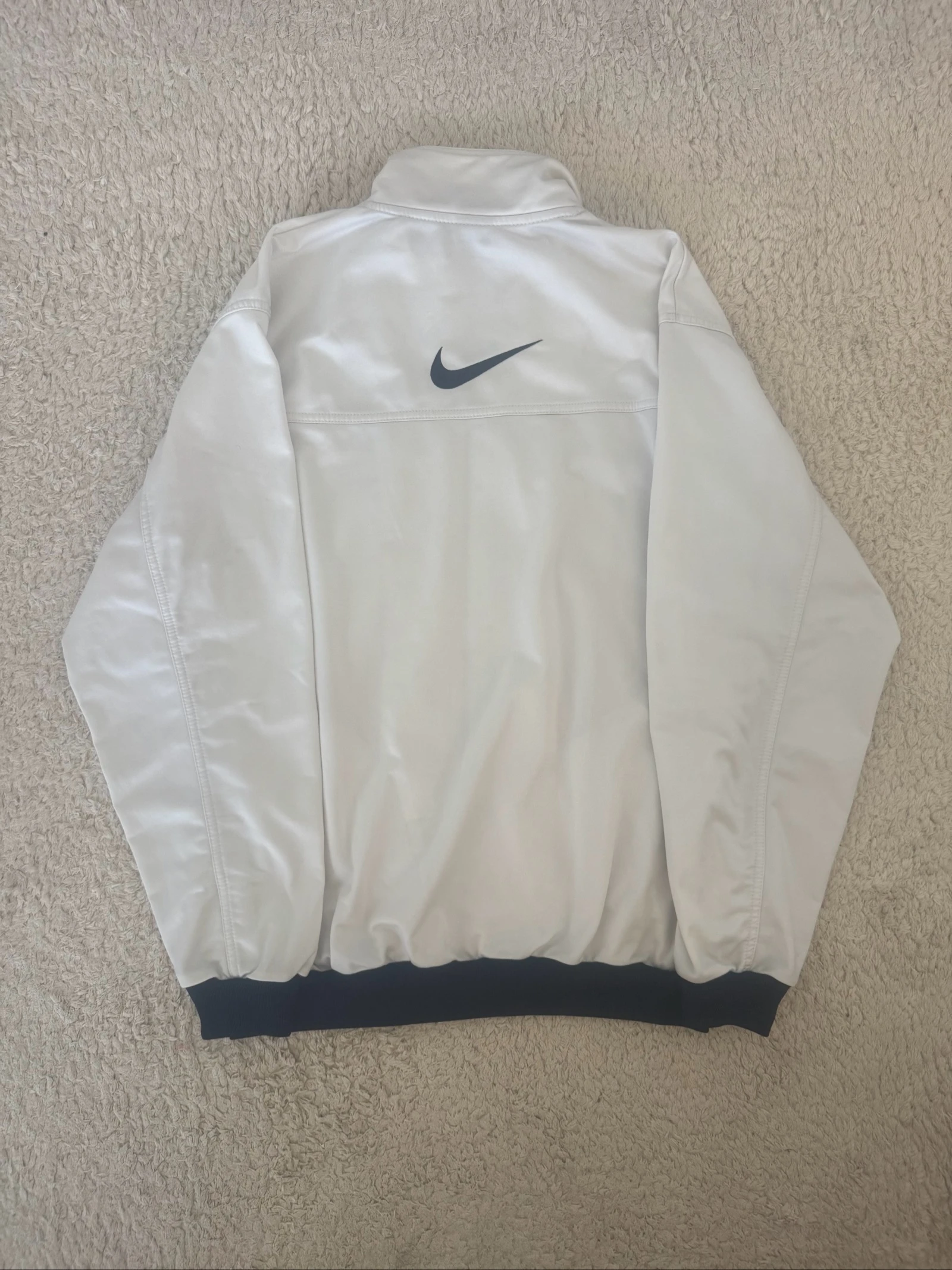 Nike Track Jacket White Full Zip Y2K Sportswear Swoosh Streetwear M – photo 7